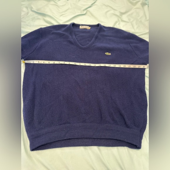Vintage 70s/80s Izod Lacoste Men’s Sz: XL V-Neck Blue Pullover Sweater. - Picture 3 of 11